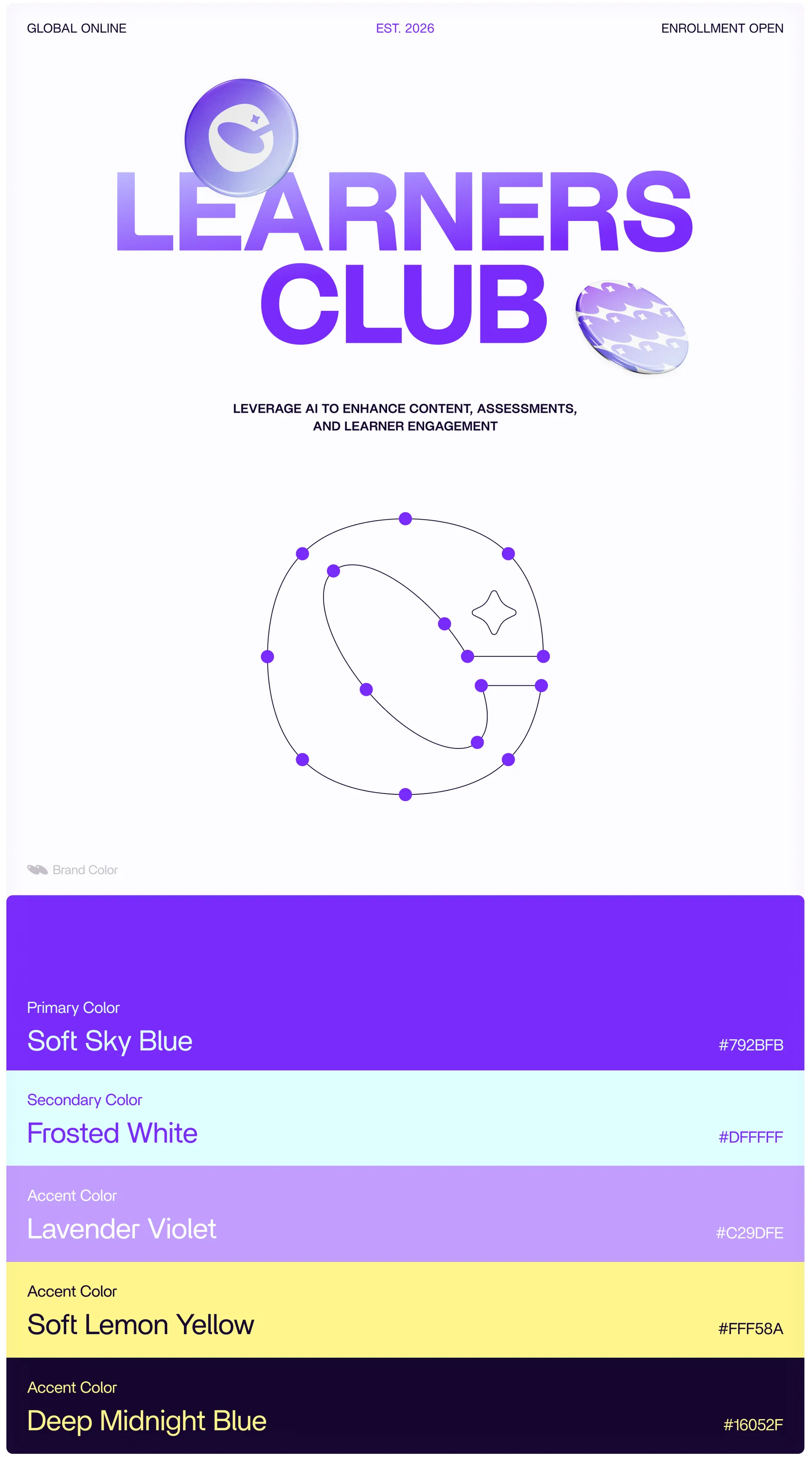 Coursea poster studies using bold type and purple graphics