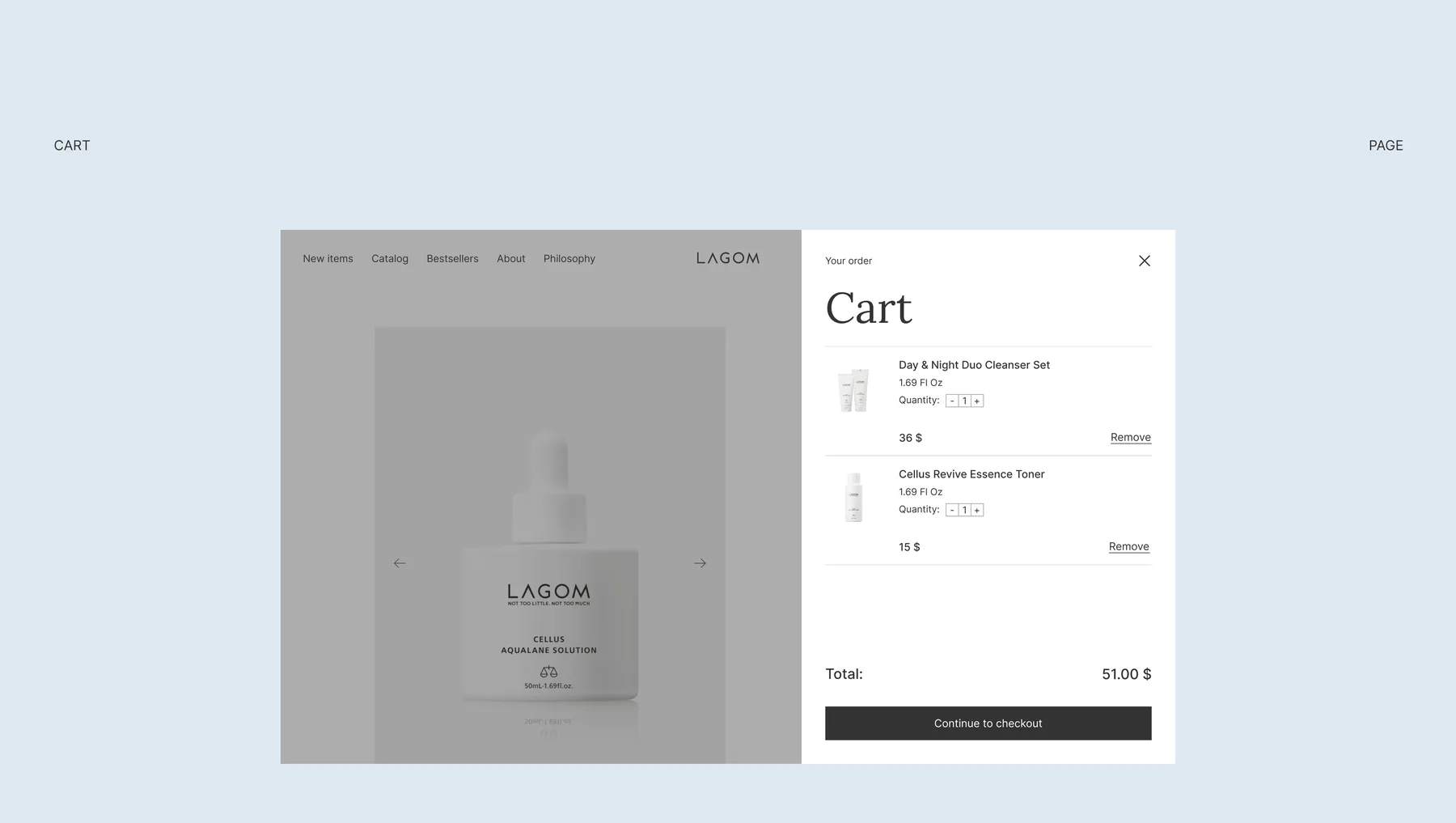 Lagom cart interface